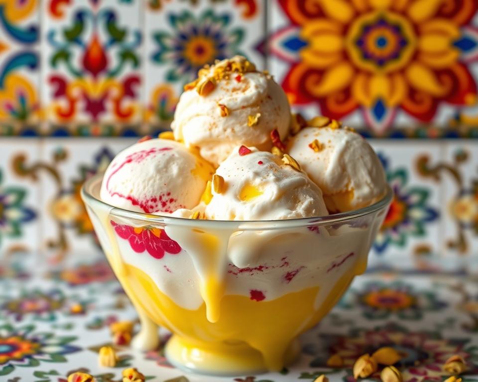 Persian Ice Cream (Bastani) - Saffron, Rosewater & Pistachio Dessert